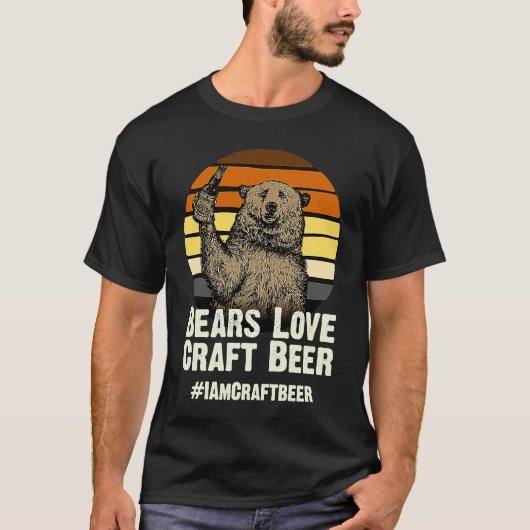 Bears Love Craft Beer Camping Grizzly Pride T-shirt (Voorkant)