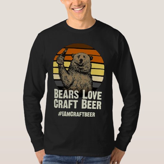 Bears Love Craft Beer Camping Grizzly Pride T-shirt (Voorkant)