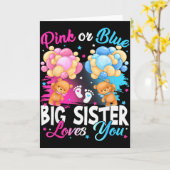 Bears Nk Or Blue Big Sister Loves You Gender Revea Kaart (Gele Bloem)