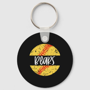 Bears Softbal Team Mascotte School Spirit Wedstrij Sleutelhanger