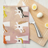 Bearted Unicorn Theedoek (Quarter Fold)