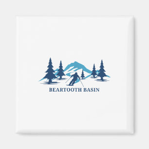 Beartooth Basin Wyoming Ski Resort Skiën Skier T- Magneet