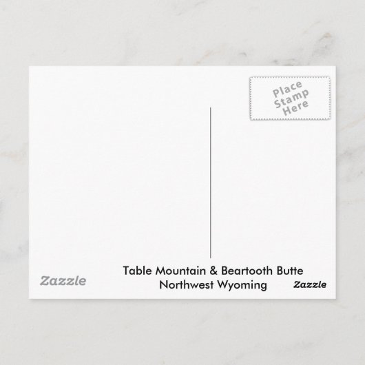 Beartooth Butte Briefkaart (Achterkant)