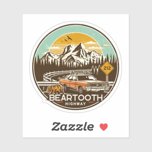  Beartooth Highway 212 Montana Road Sticker (Vel)