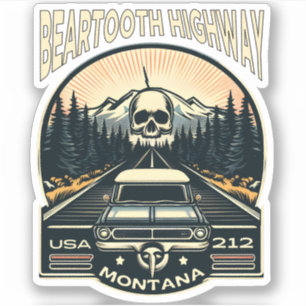 Beartooth Highway 212 Montana Road Sticker