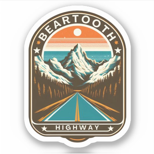  Beartooth Highway 212 Montana Road Sticker (Voorkant)