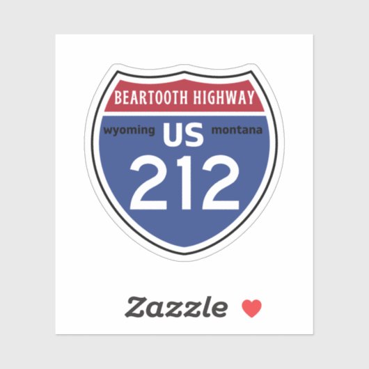 Beartooth Highway 212 route Montana naar Wyoming Sticker (Vel)