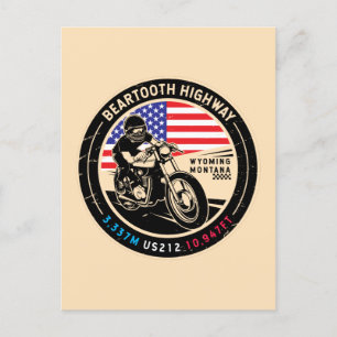 Beartooth Highway All American Road Motorcycle Briefkaart