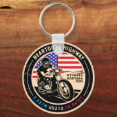 Beartooth Highway All American Road Motorcycle Sleutelhanger (Voorkant)