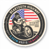 Beartooth Highway All American Road Motorcycle Sticker (Voorkant)