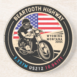 Beartooth Highway All American Road Motorcycle Zandsteen Onderzetter