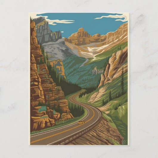 Beartooth Highway Illustratie Briefkaart (Voorkant)