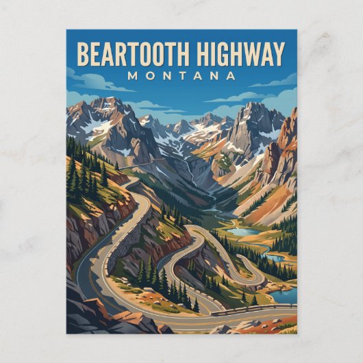Beartooth Highway Montana Briefkaart (Voorkant)