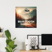 Beartooth Highway Montana Wyoming Adelaar Poster (Thuiskantoor)