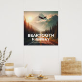 Beartooth Highway Montana Wyoming Adelaar Poster (Keuken)