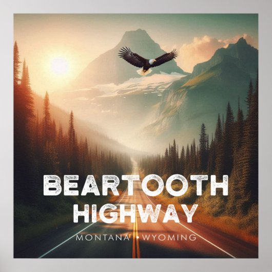 Beartooth Highway Montana Wyoming Adelaar Poster (Voorkant)