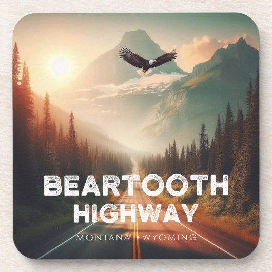 Beartooth Highway Montana Wyoming Eagle Bier Onderzetter (Voorkant)