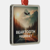 Beartooth Highway Montana Wyoming Eagle Metalen Ornament (Rechts)