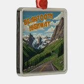 Beartooth Highway Montana Wyoming landschap Metalen Ornament (Rechts)