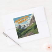 Beartooth Highway Montana Wyoming landschap Vierkante Sticker (Envelop)