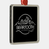 Beartooth Highway Montana Wyoming Motorcycle Metalen Ornament (Rechts)