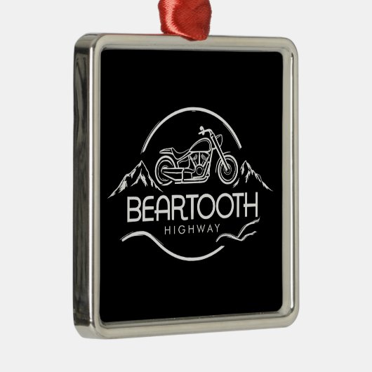Beartooth Highway Montana Wyoming Motorcycle Metalen Ornament (Rechts)