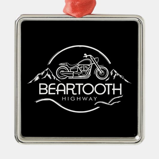 Beartooth Highway Montana Wyoming Motorcycle Metalen Ornament (Voorkant)