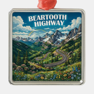 Beartooth Highway Montana Wyoming Regenboog Metalen Ornament