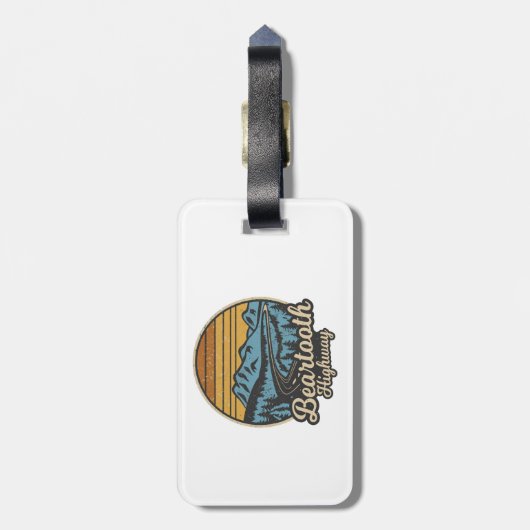 Beartooth Highway Montana Wyoming Retro Bagagelabel (Achterkant verticaal)