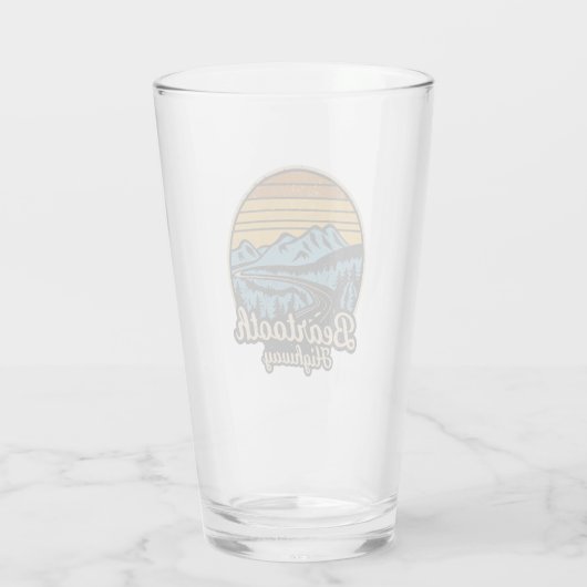 Beartooth Highway Montana Wyoming Retro Glas (Achterkant)