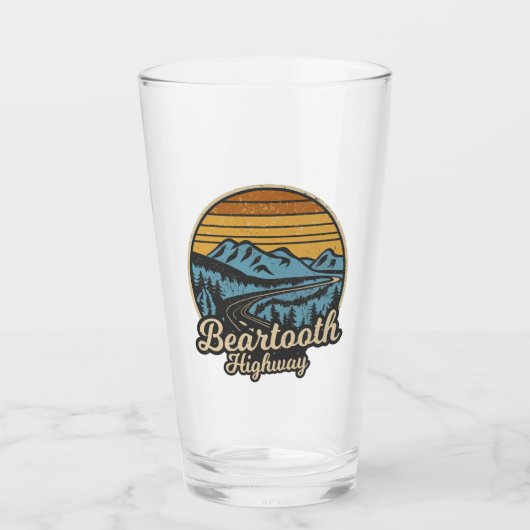 Beartooth Highway Montana Wyoming Retro Glas (Voorkant)