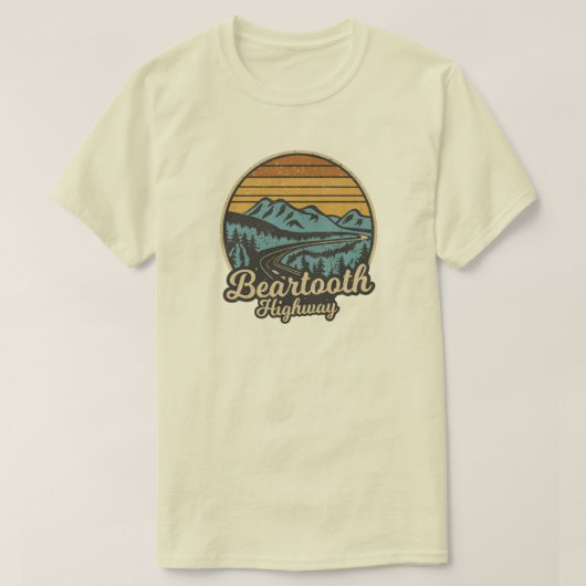 Beartooth Highway Montana Wyoming Retro T-shirt (Design voorkant)