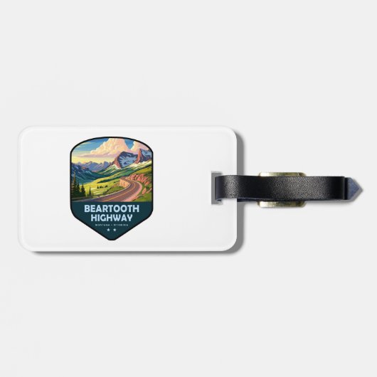 Beartooth Highway Montana Wyoming Schild Bagagelabel (Achterkant horizontaal)