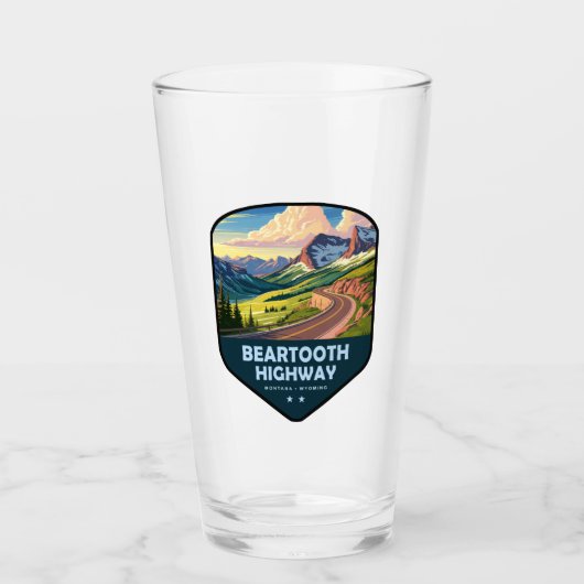 Beartooth Highway Montana Wyoming Schild Glas (Voorkant)