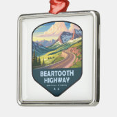Beartooth Highway Montana Wyoming Shield Metalen Ornament (Links)
