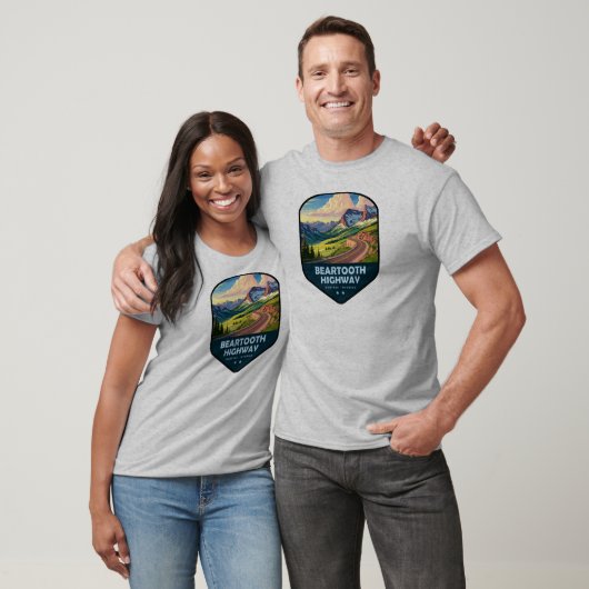 Beartooth Highway Montana Wyoming Shield T-shirt (Unisex)