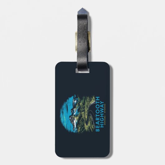 Beartooth Highway Montana Wyoming Vista Bagagelabel (Achterkant verticaal)