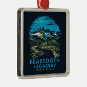 Beartooth Highway Montana Wyoming Vista Metalen Ornament (Rechts)