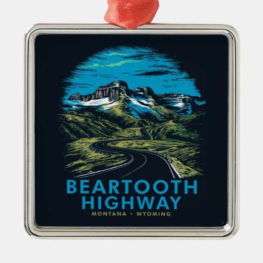 Beartooth Highway Montana Wyoming Vista Metalen Ornament (Voorkant)