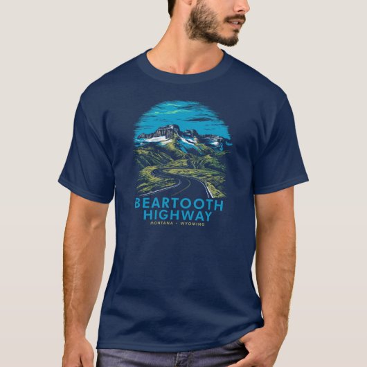 Beartooth Highway Montana Wyoming Vista T-shirt (Voorkant)
