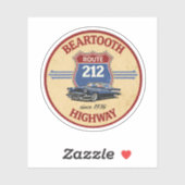 Beartooth Highway Route 212 klassieke cadeaus voor Sticker (Vel)