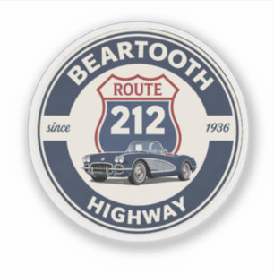 Beartooth Highway Route 212 klassieke cadeaus voor Sticker