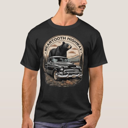  Beartooth Highway US 212 Montana Road T-shirt (Voorkant)