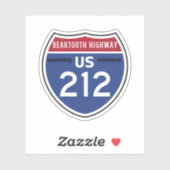 Beartooth Highwayus 212 route Montana naar Wyoming Sticker (Vel)