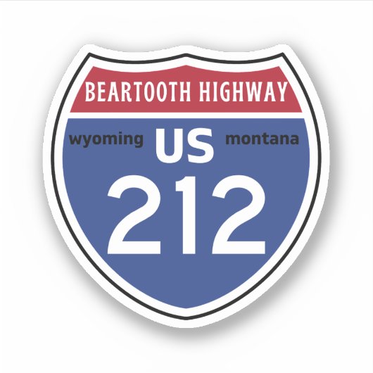 Beartooth Highwayus 212 route Montana naar Wyoming Sticker (Voorkant)