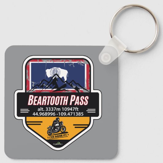 Beartooth Pass Motorcycle US 212 01 Sleutelhanger (Achterkant)