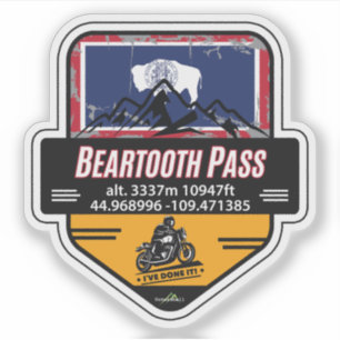 Beartooth Pass US 212 Motorfiets 01 Sticker
