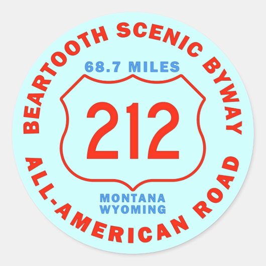 Beartooth Schilderachtig Byway All American Road Ronde Sticker (Voorkant)