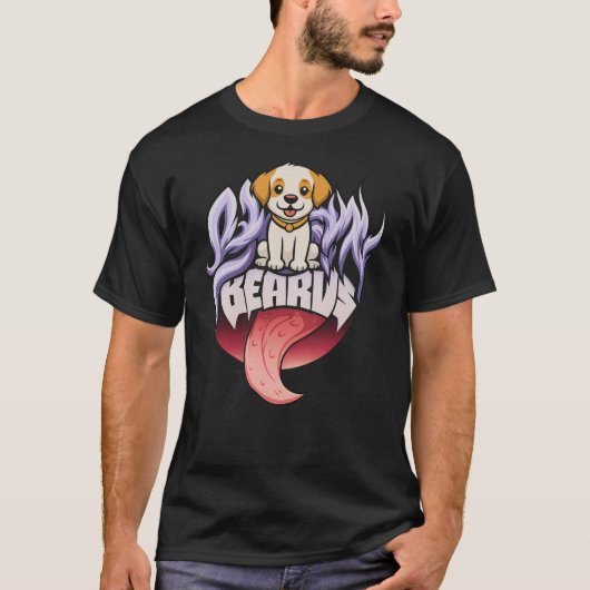 Bearus Cute Dog Tongue Out Cartoon T-shirt (Voorkant)