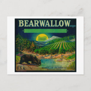 Bearwallow Apple Crate LabelHood River Briefkaart